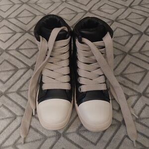 Stylish Black and White Rick Owen look-a- lot Boots